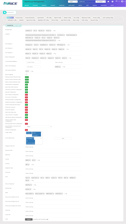 Parameters Screen
